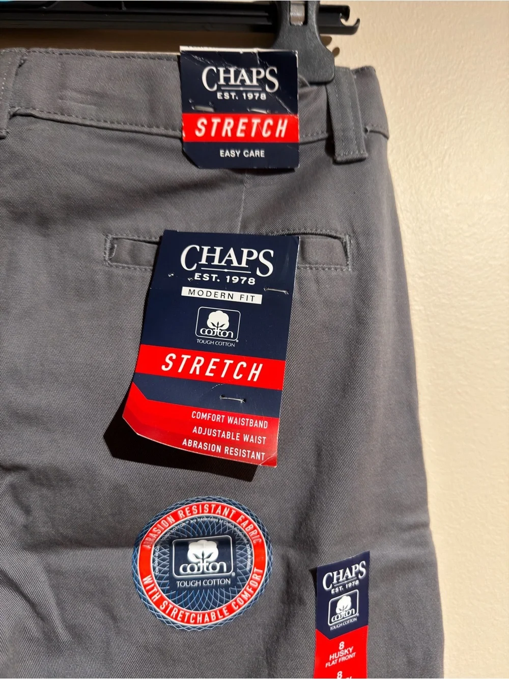 Chaps Men's Gray Straight-Leg Chinos